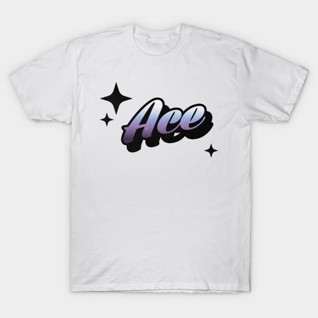Ace - Retro Classic Typography Style T-Shirt by Decideflashy
